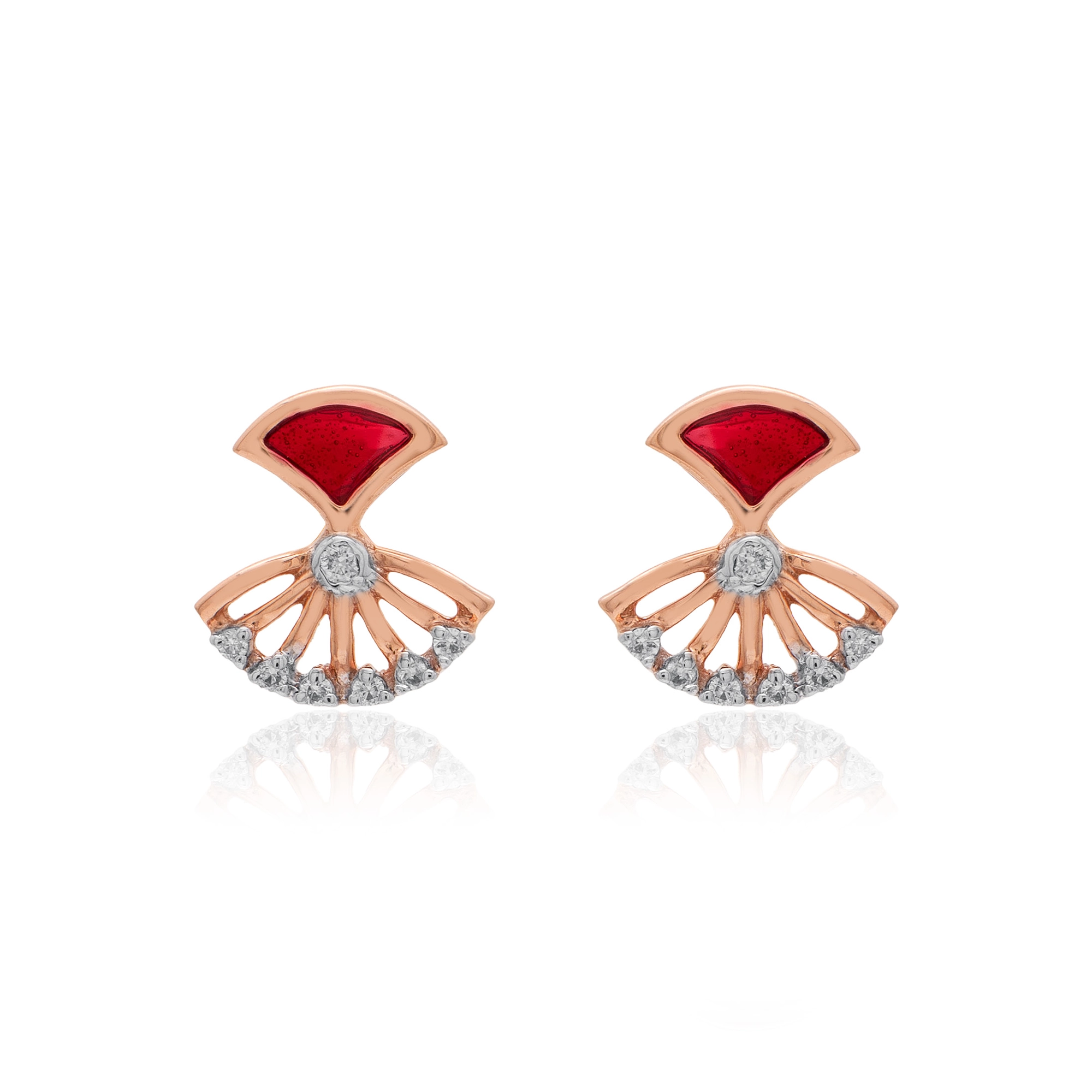 Rose Gold Diamond Earrings - Image 2