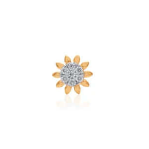 Yellow Gold Diamond Nose Pin