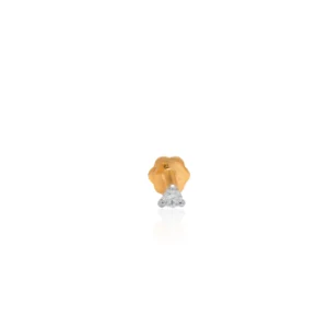 Yellow Gold Diamond Nose Pin