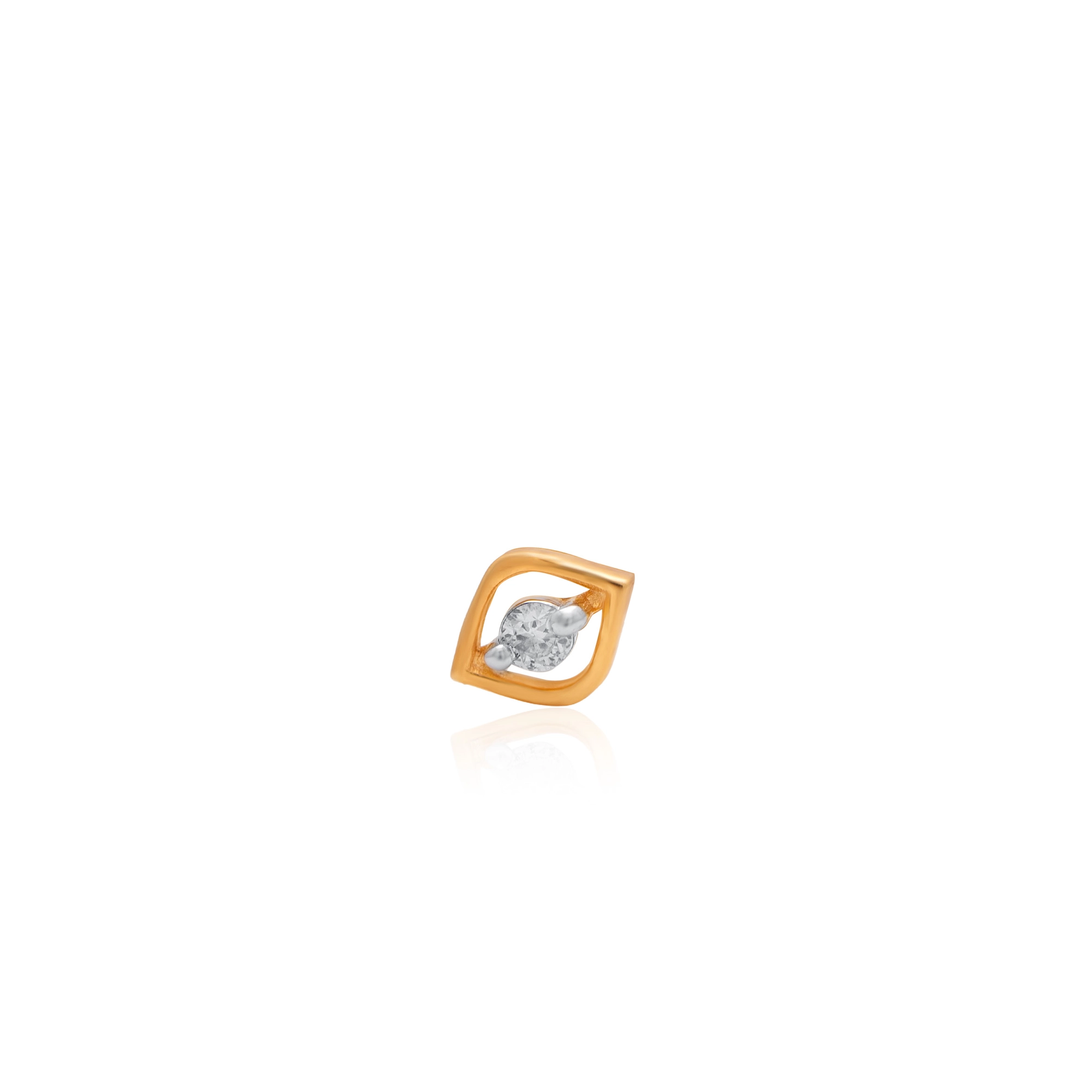 Yellow Gold Diamond Nose Pin - Image 2