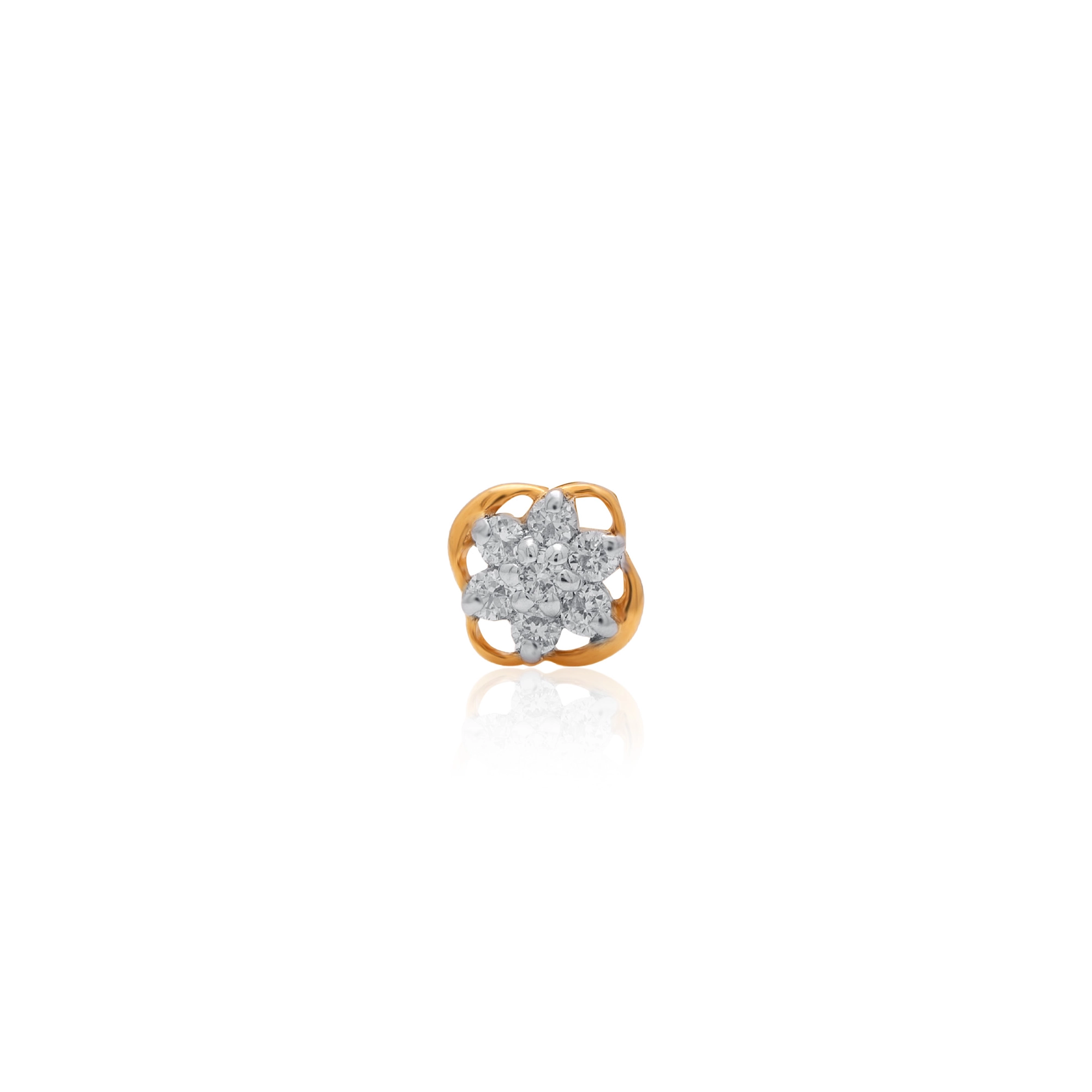 Yellow Gold Diamond Nose Pin - Image 2