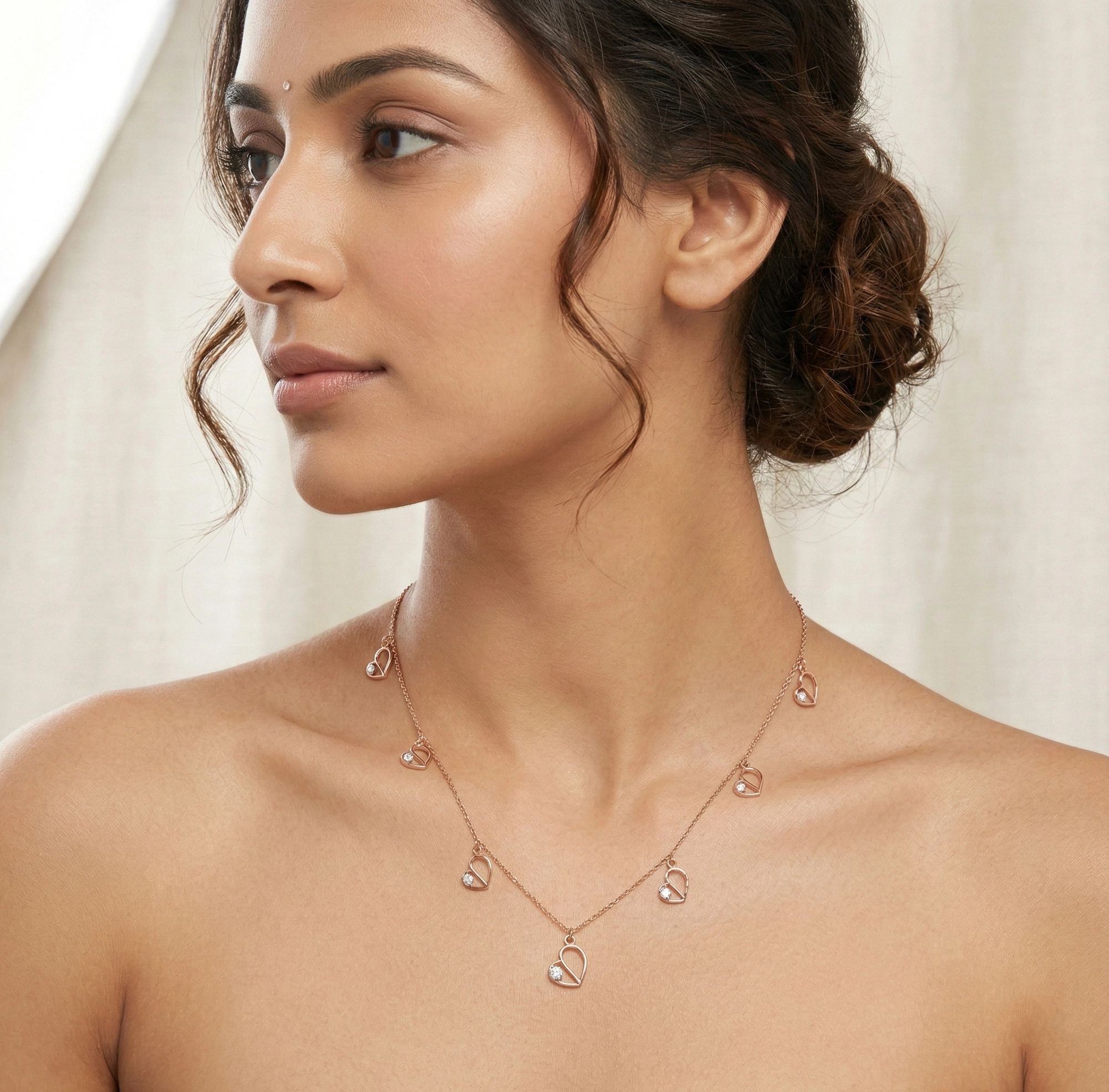Rose Gold Diamond Necklace - Image 2